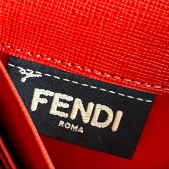 Fendi Roma Flowerland Continental Red Leather Wallet EUC - Picture 9 of 12
